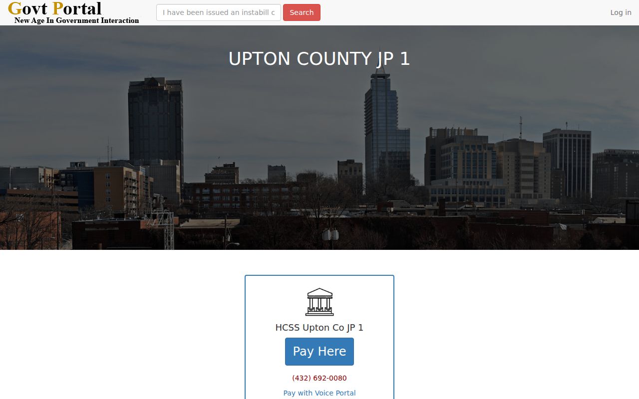 Upton County traffic court JP1 payment portal